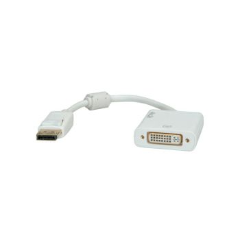 Roline adapter/kabel DisplayPort - DVI-D (24+1), M/F, 4K30, aktivni, 0.15m