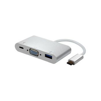 Roline adapter USB-C - VGA (M/F) + 1×USB3.2 Gen1 + 1×USB-C (Power Delivery), 0.1m