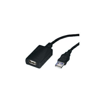 Roline USB2.0 produžni kabel, 1-port, 5.0m, crni