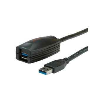 Roline USB3.0 aktivni produžni kabel sa ponavljačem, 5.0m, crni