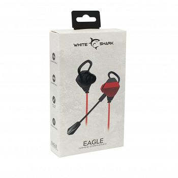 WHITE SHARK in-ear slušalice s mikrofonom GE-536 EAGLE crno-crvene