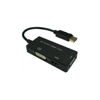 Roline VALUE adapter/kabel DisplayPort - VGA/DVI/HDMI, M/F, aktivni, 0.1m