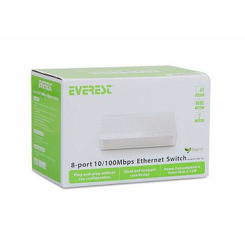 Switch EVEREST ESW-108, 8 Portni, 10/100Mbps Ethernet