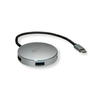 Roline Hub 4-porta USB 3.2 Gen1, USB-C kabel, 0.15m