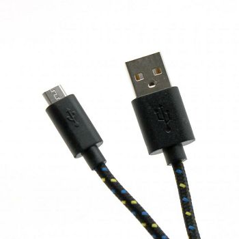 BIT FORCE presvučeni kabel USB A-MICRO USB M/M 1m crni