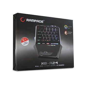 Tipkovnica RAMPAGE X-mini KB-R24, RGB, crna, metalna