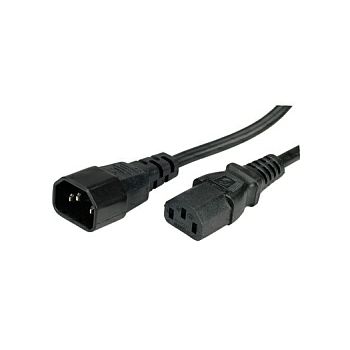 Roline naponski kabel PC-Monitor, IEC320 C14-C13 10A, M/F, 3.0m, crni