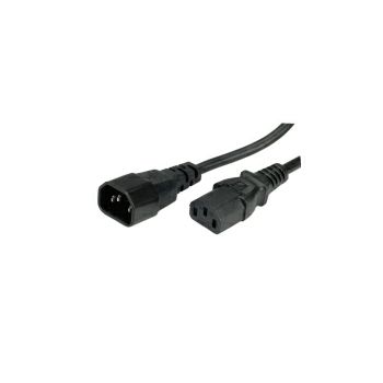 Roline VALUE naponski kabel PC-Monitor, IEC320 C14-C13 10A, M/F, 1.8m, crni