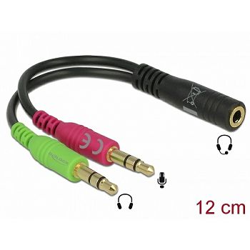 Adapter DELOCK, audio jack 2x 3.5mm (M) na 3.5mm (Ž) (mikrofon + audio)