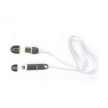 Kabel SBOX, 2u1 USB 2.0 (M) na micro USB (M) + iPhone Lightning (M), 1 m, bijeli