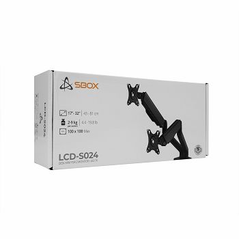 SBOX stolni nosač za 2 monitora LCD-S024-2 okretni