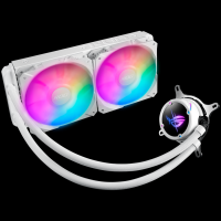 ASUS ROG Strix LC II 240 ARGB White Edition vodno hlajenje za procesor z Aura Sync in dvojnimi ROG 120 mm naslovljivimi RGB ventilatorji. - 90RC00E2-M0UAY4-A