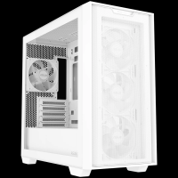ASUS A21 PLUS microATX računalniško ohišje, kaljeno steklo, štirje 120mm ARGB ventilatorji, podpora za BTF osnovne plošče, belo - 90DC00H3-B19010-A