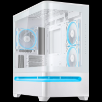 ASUS Prime AP202 ARGB TG mATX računalniško ohišje, kaljeno steklo, trije 120mm ARGB ventilatorji, belo - 90DC00P3-B19000-A