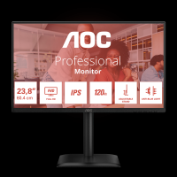 AOC 24E4U poslovni monitor - 60.5cm (24"/23.8" vidno), FHD (1920 x 1080), IPS, 120Hz, 4ms (GtG), Adaptive Sync, HDR, USB razdelilnik, 1xD-SUB(VGA), 1xHDMI, 1xDP - 24E4U-A