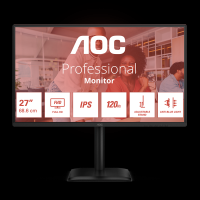 AOC 27E4U poslovni monitor - 68.6cm (27"), FHD (1920 x 1080), IPS, 120Hz, 4ms (GtG), Adaptive Sync, HDR, USB razdelilnik, 1xD-SUB(VGA), 1xHDMI, 1xDP - 27E4U-A