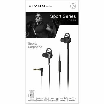 Slušalice VIVANCO Sport, mikrofon, crne