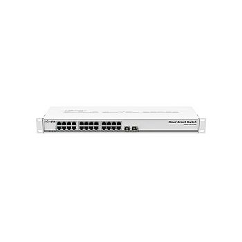 Mikrotik Cloud Smart Switch CSS326-24G-2S+RM, 24 × Gigabit Ethernet ports, 2×SFP+ cages, 1U rackmount kućište, PSU