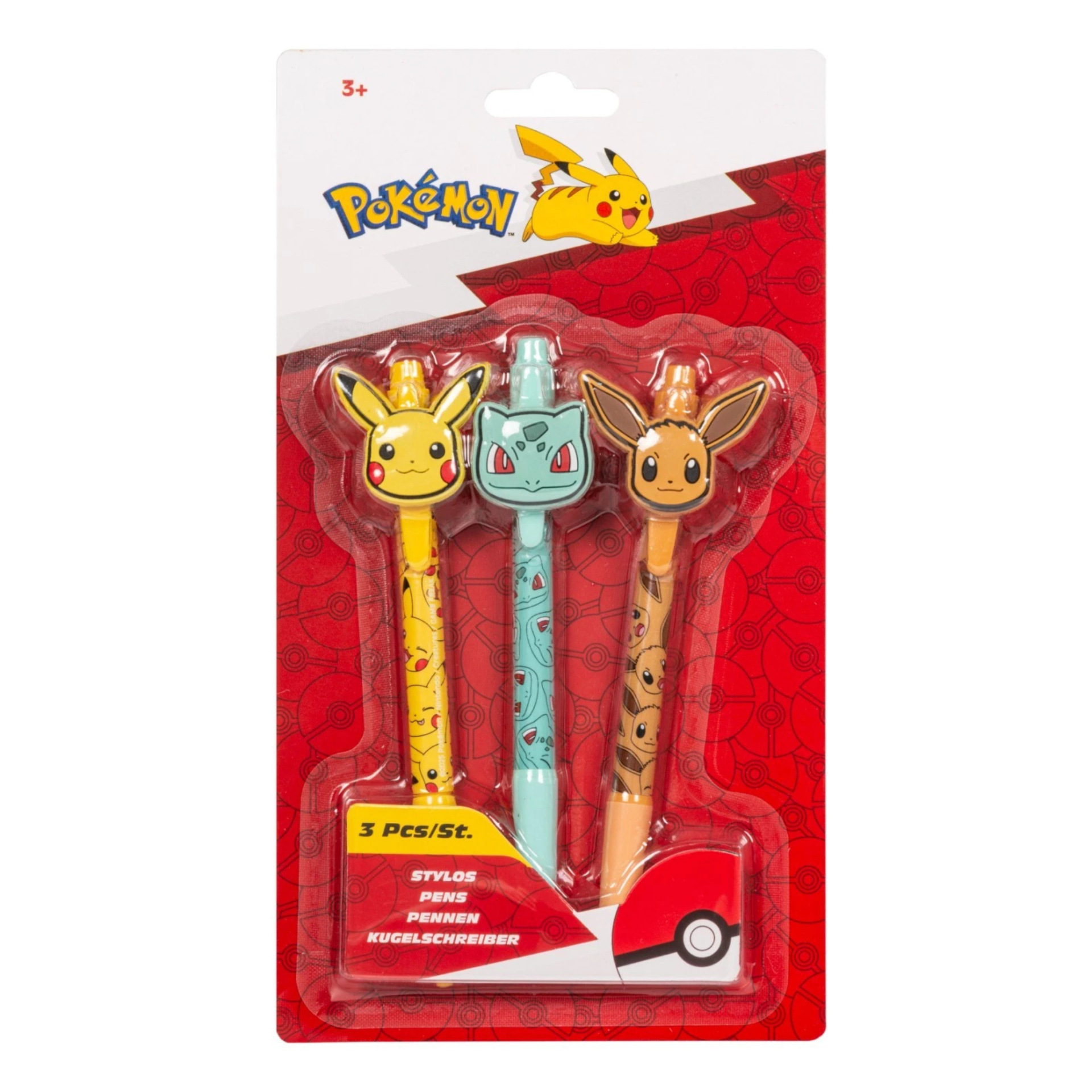 POKEMON - SET OF 3 BADGES PENS