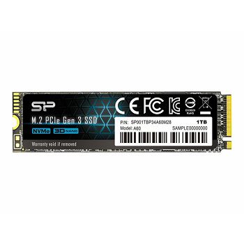NVMe SSD SILICON POWER P34A60 1TB M.2 PCIe Gen3, R2200/W1600