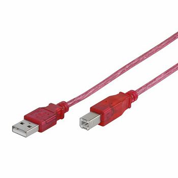 Kabel VIVANCO 22854, USB A na USB B, za printer, 3 boje, 1.5m