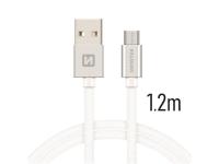 SWISSTEN kabel USB/microUSB, platneni, 3A, 1.2m, srebrni - 03080038