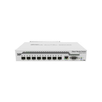 Mikrotik Cloud Router Switch CRS309-1G-8S+IN, Dual core 800MHz CPU, 512MB RAM, 1×GLAN, 8×SFP+ cages, RouterOS, L5 or SwitchOS (dual boot), pasivno desktop kučište, rackmount ears, PSU