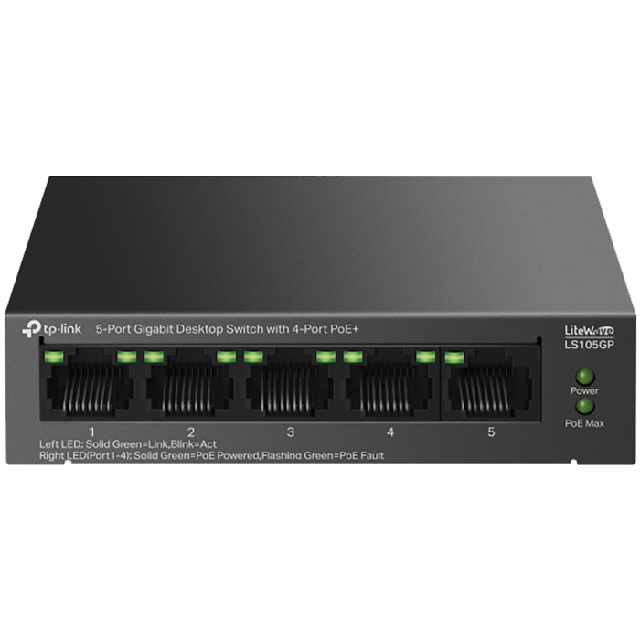 5-Port Gigabit Desktop Switch with 4-Port PoE+