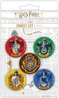 PYRAMID HARRY POTTER COLOURFUL CREST ERASER SET 5 PACK