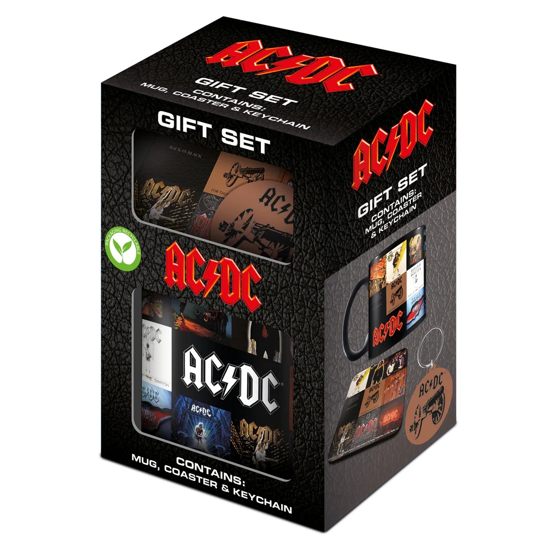 PYRAMID AC/DC CLASSIC ALBUMS GIFT SET - MUG, COASTER & KEYCHAIN