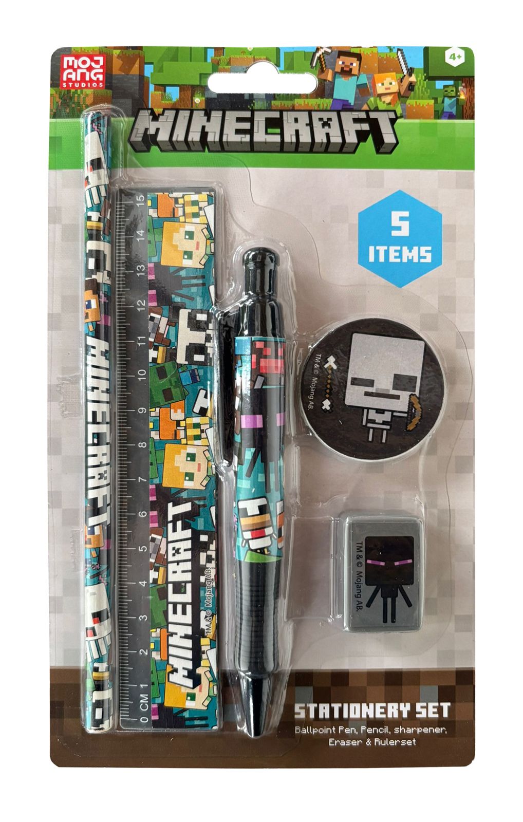 PYRAMID MINECRAFT CHIBI SKELETON ESSENTIAL 5PC STATIONERY SET