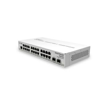 Mikrotik Cloud Router Switch CRS326-24G-2S+IN, 800 MHz CPU, 512MB RAM, 24xG-LAN, 2xSFP+ cage, RouterOS L5 or SwitchOS (dual boot), desktop kućište, PSU