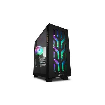 Sharkoon ELITE SHARK CA300T Tower E-ATX kućište bez napajanja, prozirne bočne stranice, prednji/stražnji RGB ventilatori 4×120mm, crno