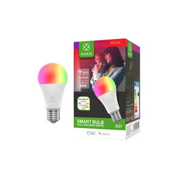 WOOX WiFi Smart LED RGB+CCT žarulja E27, 10W, 806lm, 2700K-6500K dimabilna, WooxHome app, glasovna kontrola - Alexa & Google Assistant (R9074)