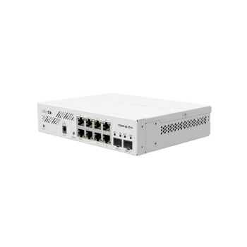 Mikrotik Cloud Smart Switch CSS610-8G-2S+IN, 8×G-LAN, 2×SFP+ cages, SwOS, desktop kučište, PSU