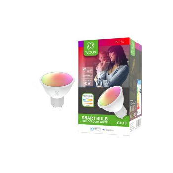 WOOX WiFi Smart LED Spot RGB+CCT žarulja GU10, 5.5W, 400lm, 2700-6500K, WooxHome app, glasovna kontrola - Alexa & Google Assistant (R9076)