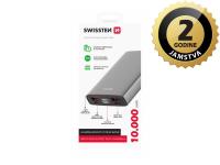 Dodatna baterija - Power Bank SWISSTEN 10000mAh, USB, USB-C, microSD, aluminij - 03130021