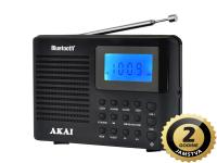 AKAI radio prijenosni FM, AM, BT, sat, alarm, LCD, AC, 3xAAA bat, crni APR-400 - 05270002