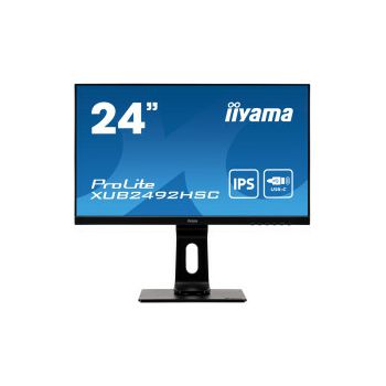 IIYAMA 24" ProLite XUB2492HSC-B1 (23.8") 16:9 Full HD (1920×1080) IPS LED, 75Hz, Pivot, 4ms, HDMI/DP, HDCP, USB-C 65W, 2×USB3.0, zvučnici, crni