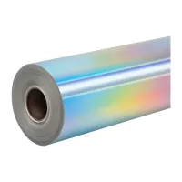 HTVRONT Holographic Self-Adhesive Film, 30.5 cm x 90 cm (silver)