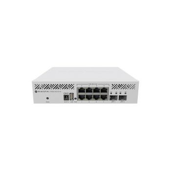 Mikrotik Cloud Router Switch CRS310-8G+2S+IN, 800 Mhz CPU, 256MB RAM, 8×2.5GLAN, 2×SFP+, RouterOS L5, desktop kučište, rackmount ears, PSU