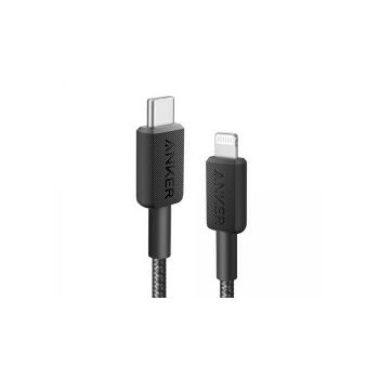 Anker 322 pleteni kabel USB-A na Lightning, 1.8m, crni, A81B6G11