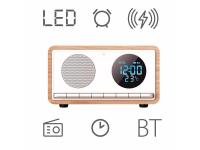 MANTA budilica FM, BT, QI punj, veliki zaslon, microSD, baterija, bijeli RDI912W - 19040062