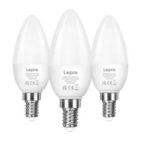 LEPRO 600059-WW-EU-3 LED Bulb, E14, C37, 4.2W (40W), 470 lm, 2700K (warm white), 250°, 3-pack