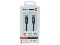 SWISSTEN kabel USB-C/USB-C , platneni, 2 m, crni - 03080109