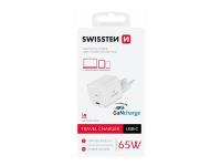 SWISSTEN punjač GaN 1x USB-C 65W POWER DELIVERY, bijeli - 03100043