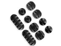 SWISSTEN organizator kablova 10 kom, 3M naljepnice, crne - 03050101