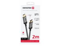 SWISSTEN kabel HDMI 2.1, 120Hz, 48GB/s, 8K, 2m, pozlaćeni konekori, crni - 05140022