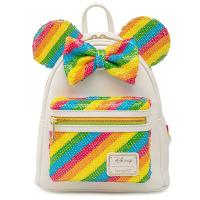 LOUNGEFLY DISNEY SEQUIN RAINBOW MINNIE MINI BACKPACK