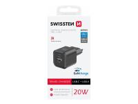 SWISSTEN punjač za AC220, GaN, 20W, 1xUSB-C, 1xUSB-A, 3A, crni - 03100051